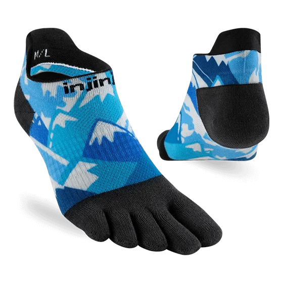 Injinji Artist Designed Mens No-Show Running Socks - Glacier