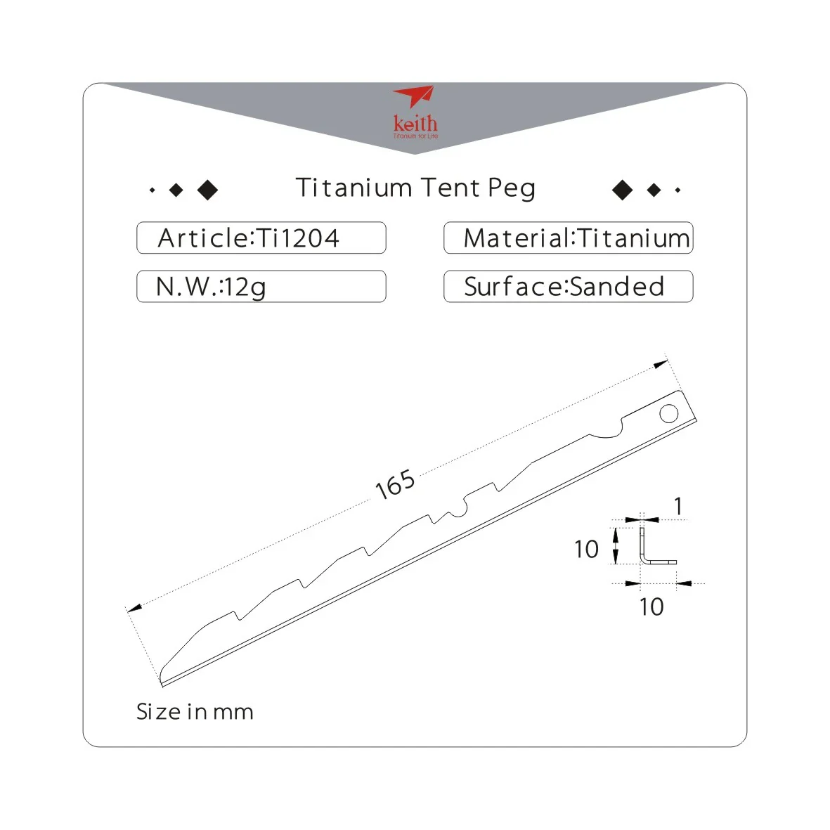 Keith Titanium Tent Peg - Image 4