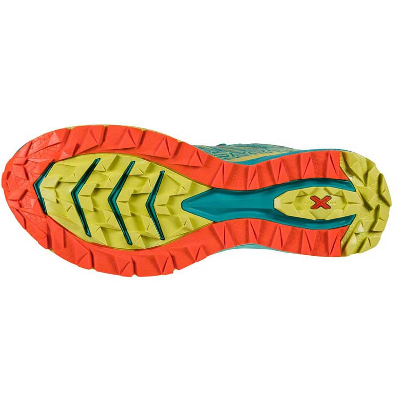 La Sportiva Jackal II Womens Trail Running Shoe - Lagoon/Green Banana - Clearance - Image 2