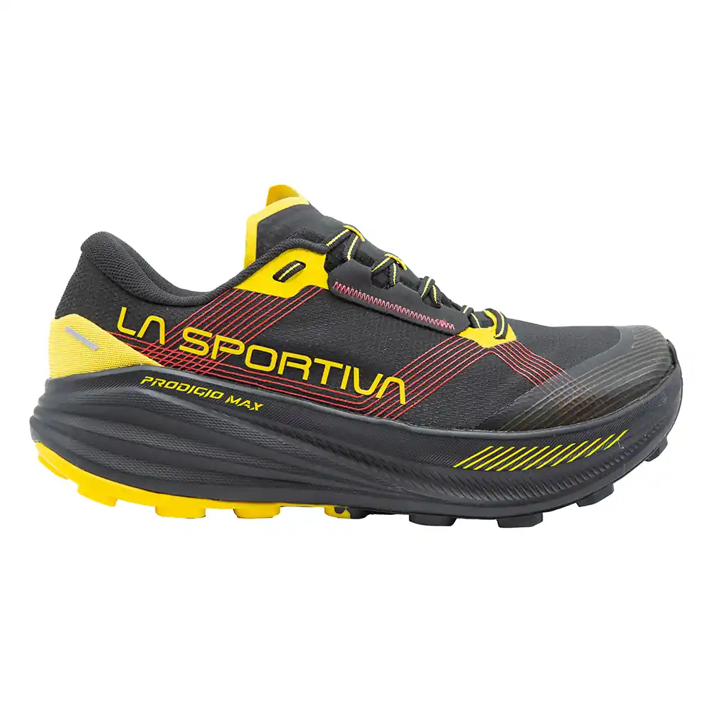 La Sportiva Prodigio Max Mens Trail Running Shoe - Black/Yellow - Image 6