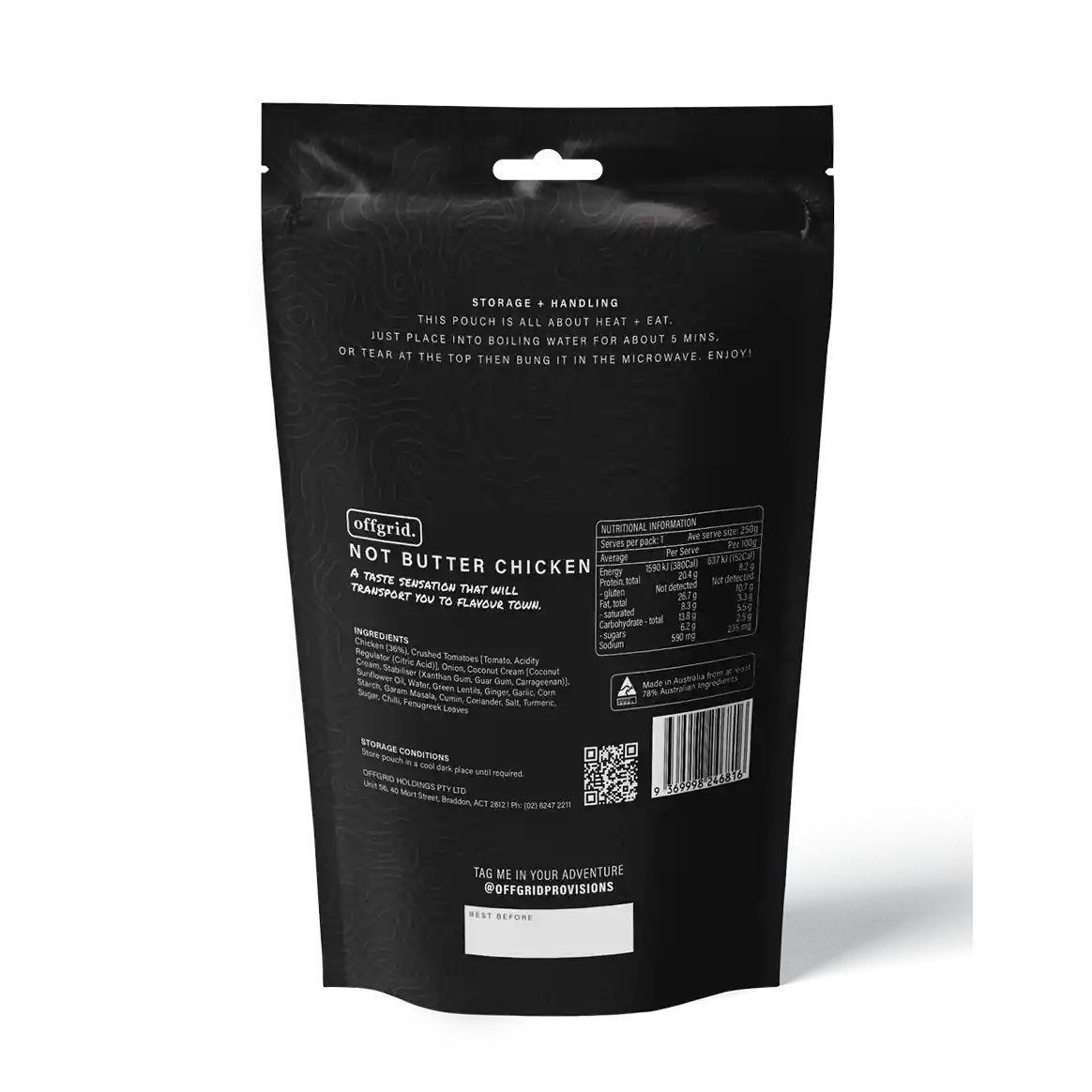 Offgrid Not Butter Chicken 250g Heat & Eat Meal - Image 2