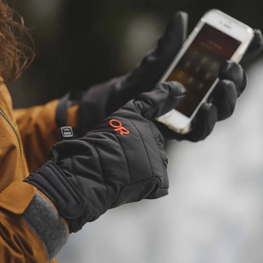 Outdoor Research Ascendant Sensor Gloves - Black/Tomato - Image 2