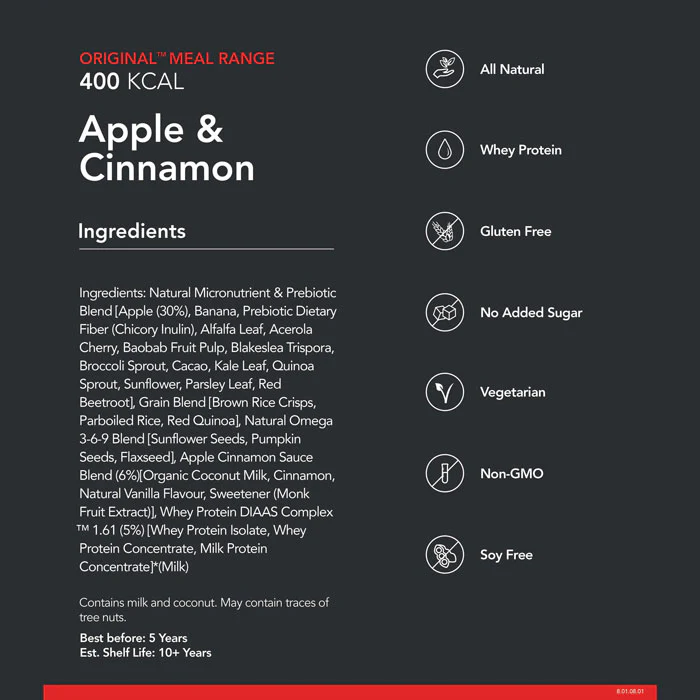 Radix Nutrition Original Apple & Cinnamon Whey Protein - 400kcal - Image 3