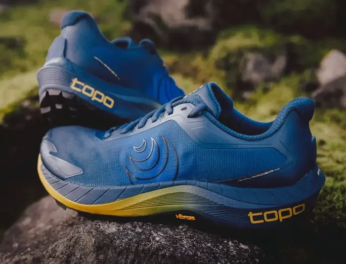 Topo Mountain Racer 4 Mens Trail Running Shoe - Navy/Orange - Image 6